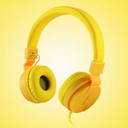 Gorsun GS-778 Mobile Phone Music Headset Wired Laptop Children Headphones(Yellow)-garmade.com