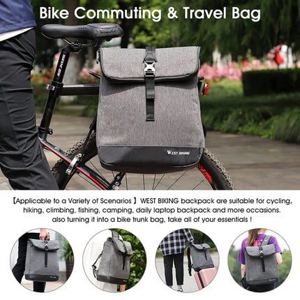 WEST BIKING YP0707259 Bicycle Riding Shelf Bags Camel Bag Multi-Function Mountain Bike Computer Backpack(Gray)-garmade.com