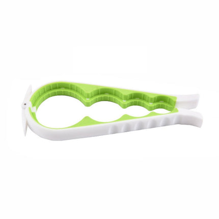 6 PCS Multifunctional Silicone Non-Slip Bottle Opener Household Safety Can Opener(White + Green)-garmade.com