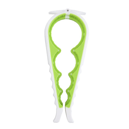 6 PCS Multifunctional Silicone Non-Slip Bottle Opener Household Safety Can Opener(White + Green)-garmade.com