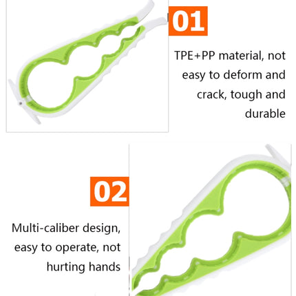 6 PCS Multifunctional Silicone Non-Slip Bottle Opener Household Safety Can Opener(White + Green)-garmade.com