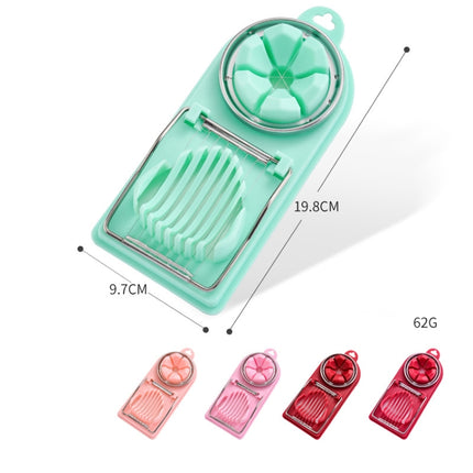 6 PCS Multifunctional Egg Cutter Kitchen Tool Stainless Steel Fancy Egg Cutter(Green)-garmade.com