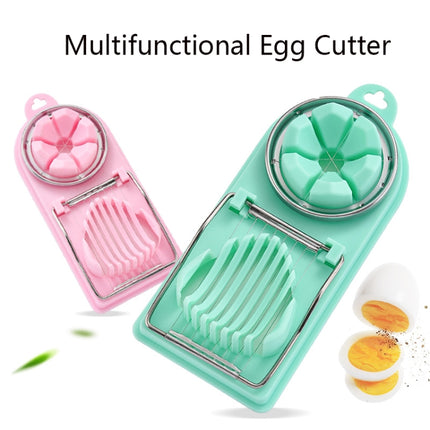 6 PCS Multifunctional Egg Cutter Kitchen Tool Stainless Steel Fancy Egg Cutter(Green)-garmade.com
