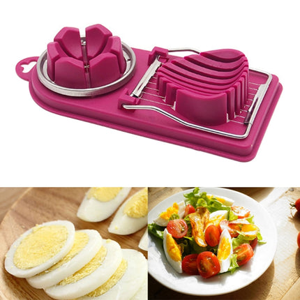 6 PCS Multifunctional Egg Cutter Kitchen Tool Stainless Steel Fancy Egg Cutter(Dark Pink)-garmade.com