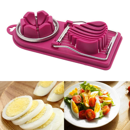 6 PCS Multifunctional Egg Cutter Kitchen Tool Stainless Steel Fancy Egg Cutter(Red Wine)-garmade.com