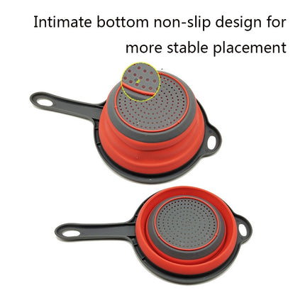 4 PCS Folding Drain Basket With Handle Fruit Basket Vegetable Washing Basket, Colour: Small(Green)-garmade.com