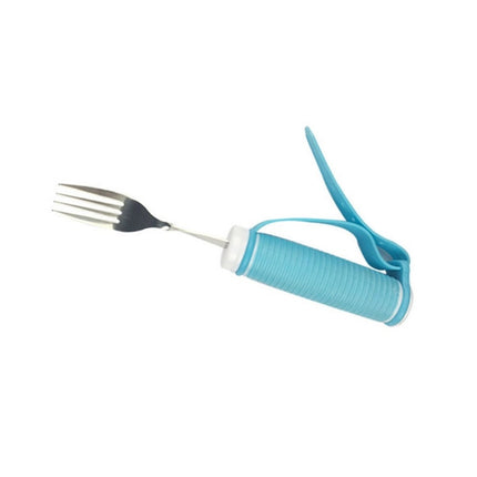 25cm 304 Stainless Steel Bendable Self-Service Fork For The Disabled & Elderly(Sky Blue)-garmade.com