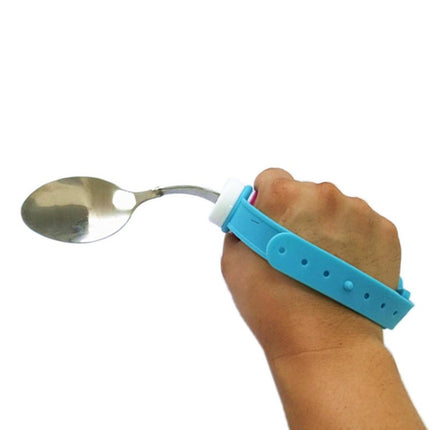 304 Stainless Steel Bendable Anti-Shake Self-Service Spoon For The Disabled&EElderly(Sky Blue)-garmade.com