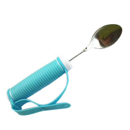 304 Stainless Steel Bendable Anti-Shake Self-Service Spoon For The Disabled&EElderly(Sky Blue)-garmade.com