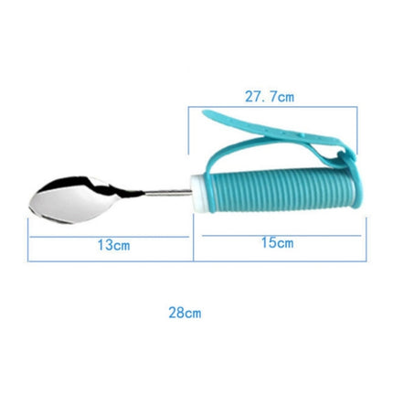 304 Stainless Steel Bendable Anti-Shake Self-Service Spoon For The Disabled&EElderly(Sky Blue)-garmade.com