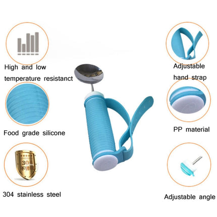 304 Stainless Steel Bendable Anti-Shake Self-Service Spoon For The Disabled&EElderly(Sky Blue)-garmade.com