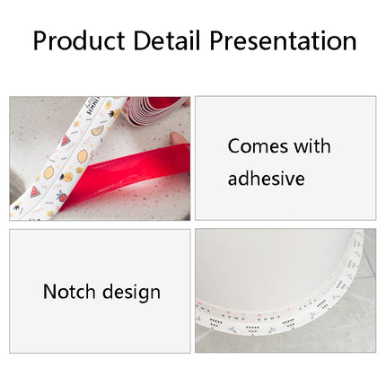 2 PCS Y1942 3.5x320cm Kitchen Mildew Proof And Waterproof Tape Sink Moisture-Proof Gap Filling Paste(White Background Colorful Fruit)-garmade.com