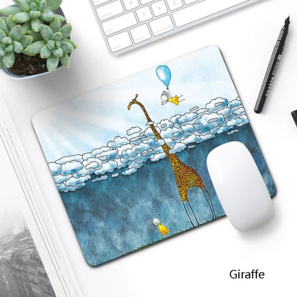 6 PCS Non-Slip Mouse Pad Thick Rubber Mouse Pad, Size: 21 X 26cm(Giraffe)-garmade.com