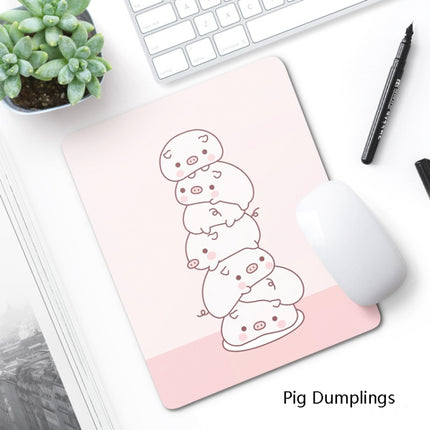 6 PCS Non-Slip Mouse Pad Thick Rubber Mouse Pad, Size: 21 X 26cm(Pig Dumplings)-garmade.com