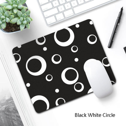 6 PCS Non-Slip Mouse Pad Thick Rubber Mouse Pad, Size: 21 X 26cm(Black White Circle)-garmade.com