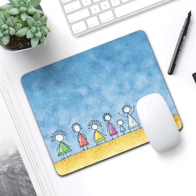 6 PCS Non-Slip Mouse Pad Thick Rubber Mouse Pad, Size: 21 X 26cm(Beach Family)-garmade.com