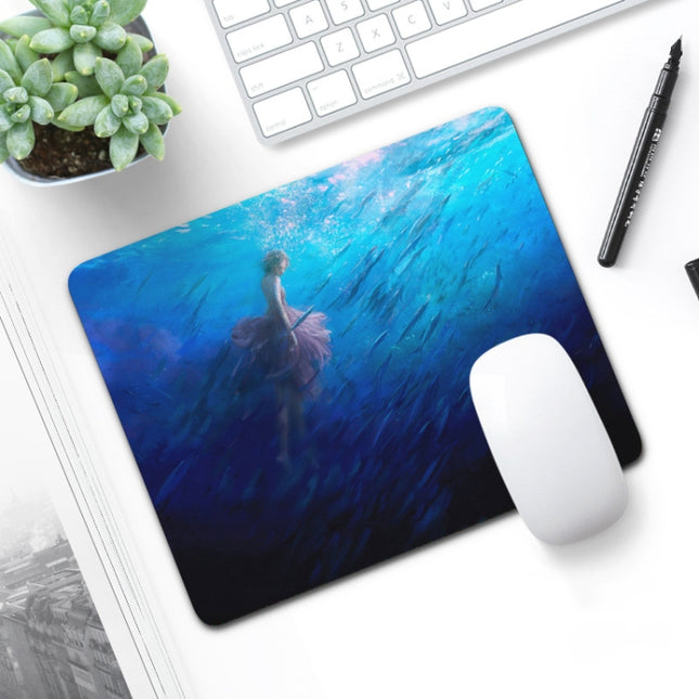 6 PCS Non-Slip Mouse Pad Thick Rubber Mouse Pad, Size: 21 X 26cm(Deep Sea Girl)-garmade.com