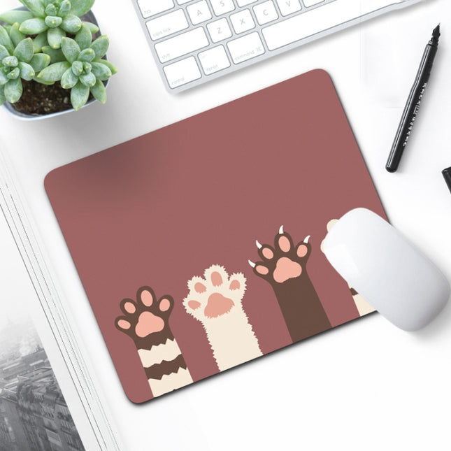 6 PCS Non-Slip Mouse Pad Thick Rubber Mouse Pad, Size: 21 X 26cm(Four Cat Claws)-garmade.com