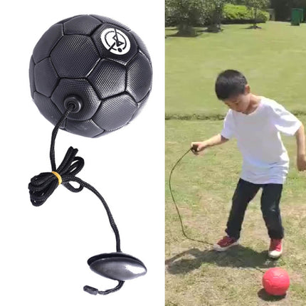 Children Training Football with Non-detachable Rope (No. 2 Black)-garmade.com