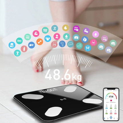 Smart Bluetooth Weight Scale Home Body Fat Measurement Health Scale Battery Model(Black Silk Screen Film)-garmade.com