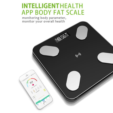 Smart Bluetooth Weight Scale Home Body Fat Measurement Health Scale Battery Model(Black Silk Screen Film)-garmade.com