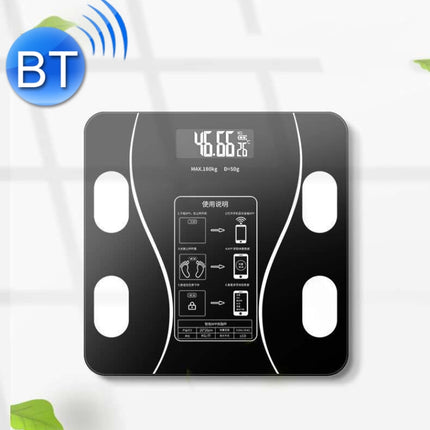 Smart Bluetooth Weight Scale Home Body Fat Measurement Health Scale Battery Model(Curve Black)-garmade.com