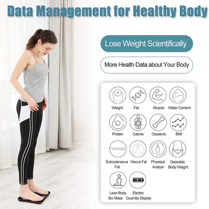 Smart Bluetooth Weight Scale Home Body Fat Measurement Health Scale Battery Model(Curve White)-garmade.com