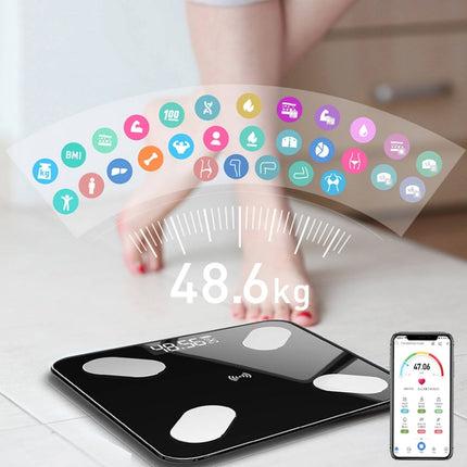 Smart Bluetooth Weight Scale Home Body Fat Measurement Health Scale Battery Model(Black True Class)-garmade.com