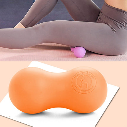 Fascia Ball Muscle Relaxation Yoga Ball Back Massage Silicone Ball, Specification: Flat Orange Peanut Ball-garmade.com