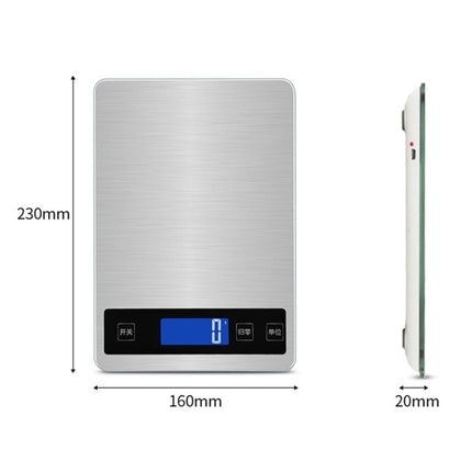 A10-1 Portable USB Kitchen Scale Household Food Baking Tea Quasi-Gram Weight Bench Scale, Specification: 5kg / 1g(White)-garmade.com