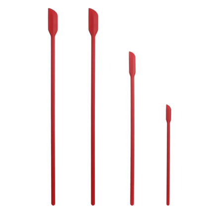 2 Sets 4 in 1 Silicone Mini-Pointed Scraper Lengthening Cosmetic Bottle Scraper Jam Spatula Set(Red)-garmade.com