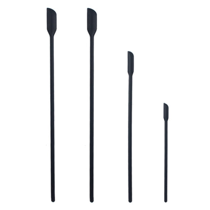 2 Sets 4 in 1 Silicone Mini-Pointed Scraper Lengthening Cosmetic Bottle Scraper Jam Spatula Set(Black)-garmade.com