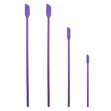 2 Sets 4 in 1 Silicone Mini-Pointed Scraper Lengthening Cosmetic Bottle Scraper Jam Spatula Set(Purple)-garmade.com