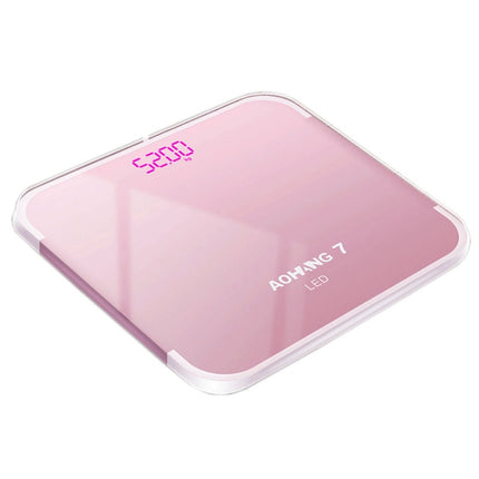 AOHANG7 USB Weight Scale With LED Hidden Screen Tempered Glass Body Scale(Rose Gold)-garmade.com