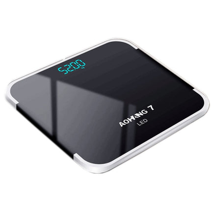 AOHANG7 USB Weight Scale With LED Hidden Screen Tempered Glass Body Scale(Bright Black)-garmade.com