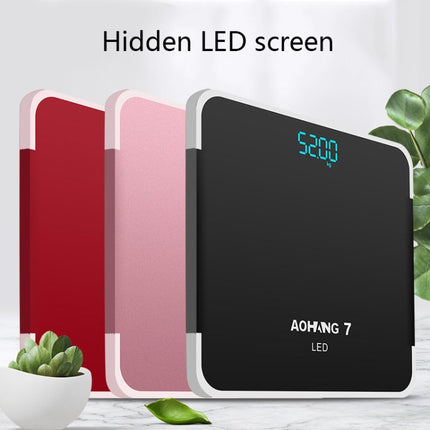 AOHANG7 USB Weight Scale With LED Hidden Screen Tempered Glass Body Scale(Red)-garmade.com