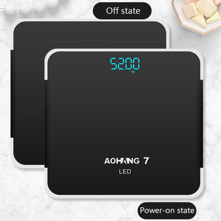 AOHANG7 USB Weight Scale With LED Hidden Screen Tempered Glass Body Scale(Rose Gold)-garmade.com