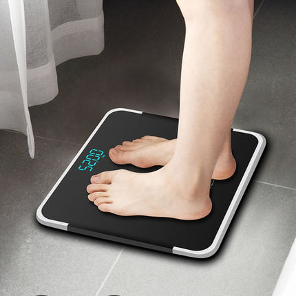 AOHANG7 USB Weight Scale With LED Hidden Screen Tempered Glass Body Scale(Bright Black)-garmade.com