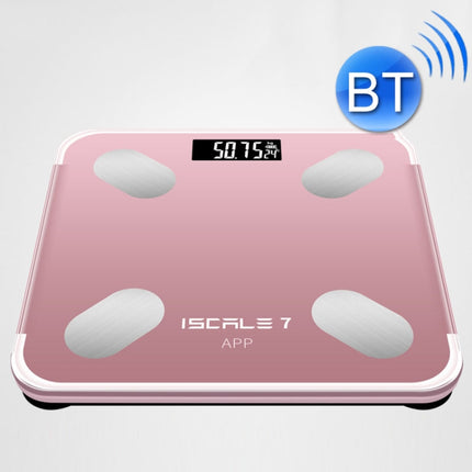 ISCRLE7 Smart Weight Scale Bluetooth Body Fat Measuring Instrument Battery Model(Rose Gold)-garmade.com