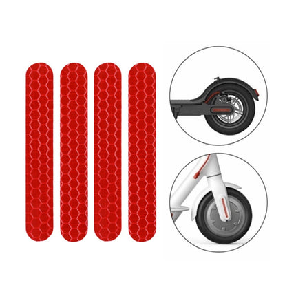 5 PCS Scooter Stickers Reflective Cursor Scooter Mudguard Reflective Sticker For Ninebot Max G30 (Red)-garmade.com