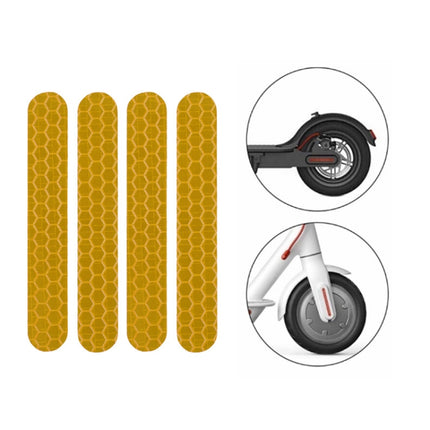 5 PCS Scooter Stickers Reflective Cursor Scooter Mudguard Reflective Sticker For Ninebot Max G30 (Yellow)-garmade.com