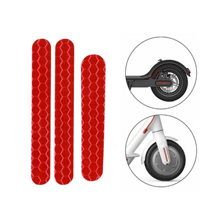 5 PCS Scooter Stickers Reflective Cursor Scooter Mudguard Reflective Sticker For Ninebot ES2 (Red)-garmade.com