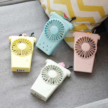 6791 Fruit Cup Type Portable Small Fan Three-Speed Wind USB Charging Fans(Green)-garmade.com