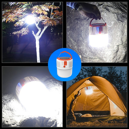 Solar LED Bulb Light Household Emergency Light Mobile Night Market Lamp, Style: V65 80W 24 LED 2 Battery + Remote Control-garmade.com