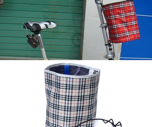 BicycleBasketClothHangingBasketFoldingBicycleBasket(BeigeSquare)