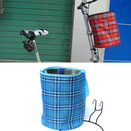 5 PCS Bicycle Basket Cloth Hanging Basket Folding Bicycle Basket(Blue Square)-garmade.com