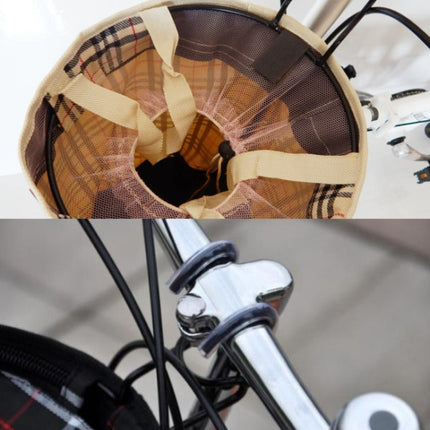 5 PCS Bicycle Basket Cloth Hanging Basket Folding Bicycle Basket(Red Square)-garmade.com