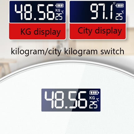 LCD Display Electronic Scale Household Weighing Health Scale Charging Model(White)-garmade.com