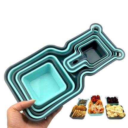 2 Sets 10 in 1 Storage Rainbow Plate Fruit Snack Plate Multi-Measuring Spoon-garmade.com