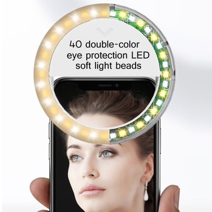 2 PCS XJ17 Large-Capacity Live Video Conference Fill Light Ring Light Mobile Phone Selfie LED Fill Light(Round)-garmade.com